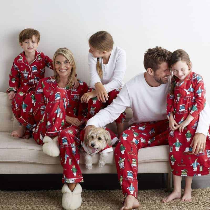 matching christmas pajamas with dog