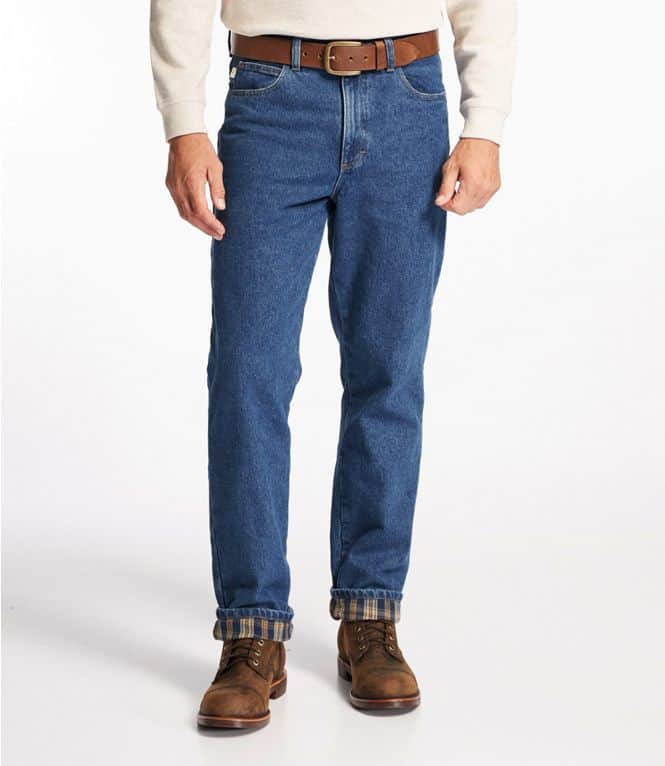ll bean flannel lined jeans